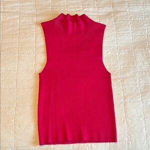Sleeveless Hot Pink Ribbed Top